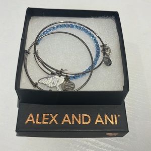 Blue Butterfly Alex and Ani Bracelet Set